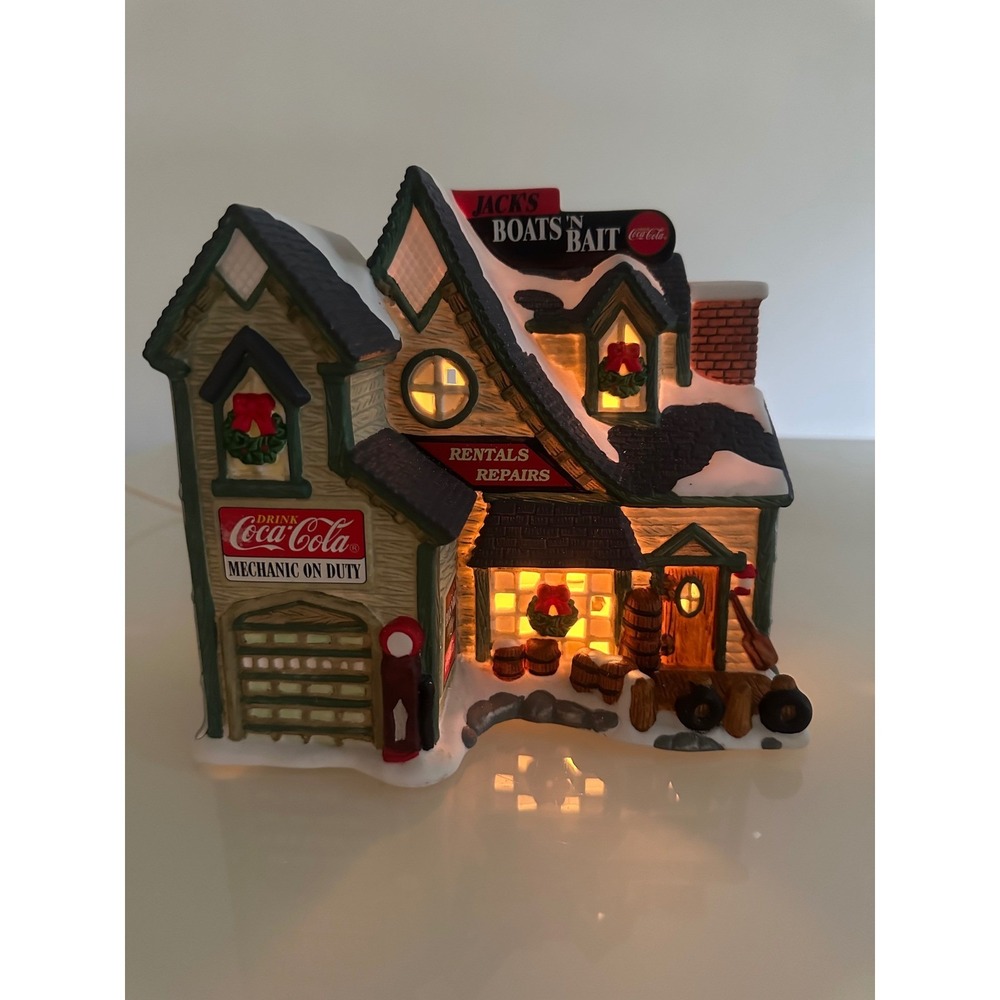 Coca-Cola Town Square Village Jack's Boats 'N Bait Lighted Building 1998